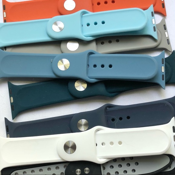 8 Silicone Sport Band Bundle Apple Watch 44/45 M/L NEW - Picture 5 of 10